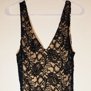 Black Lace Dress w/ Nude Underlay